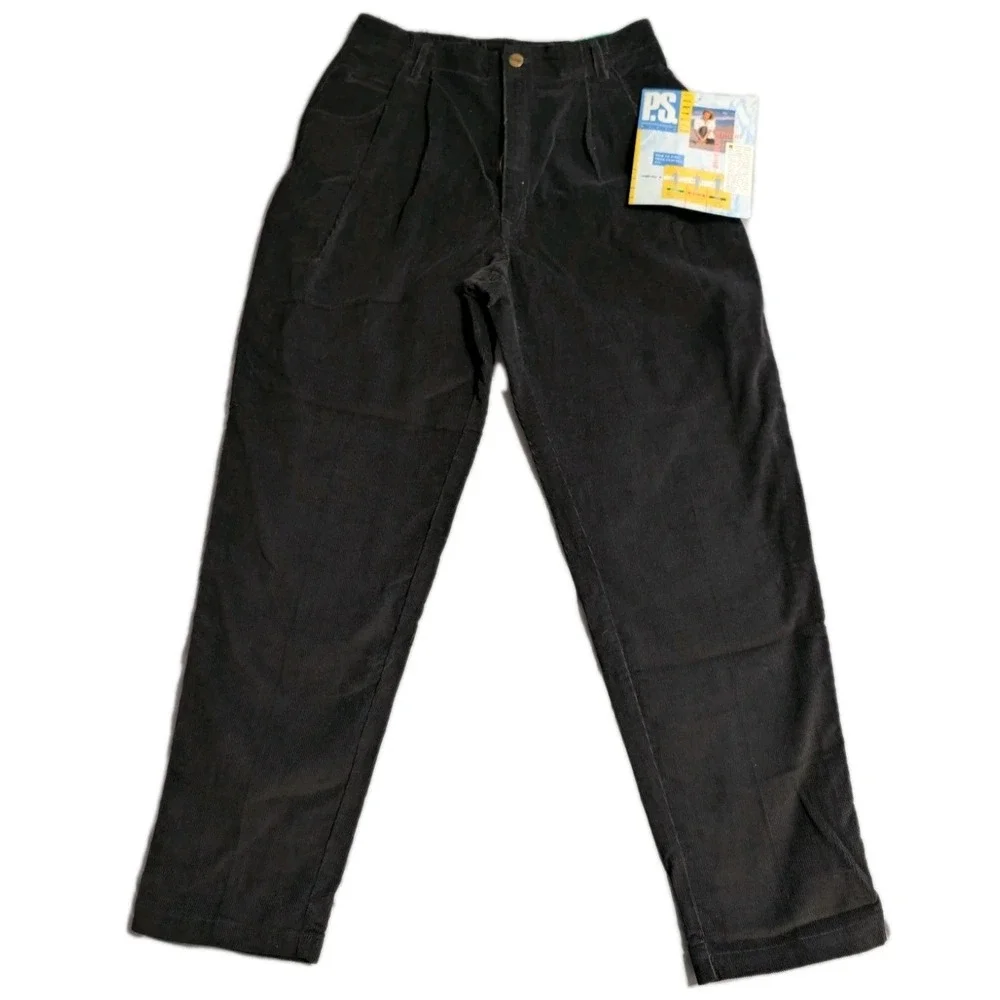 Vintage P.S. Gitano Corduroy Pants Womens 12 Short NWT Pleated Tapered